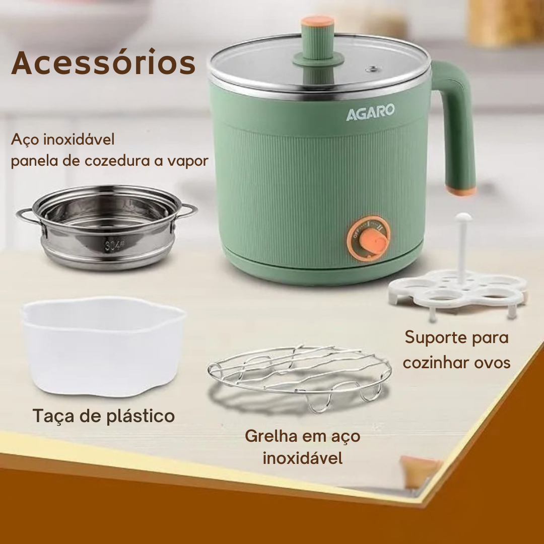 Mini-fogão elétrico portátil multifuncional de 1,5 L