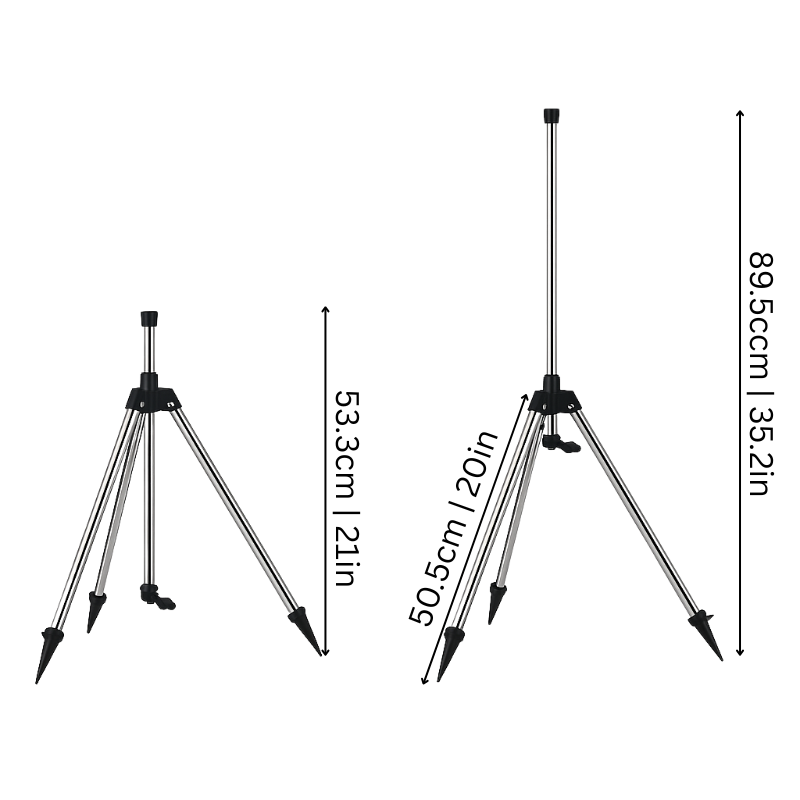 Aspersor rotativo de 360° com tripé para jardim e relvado