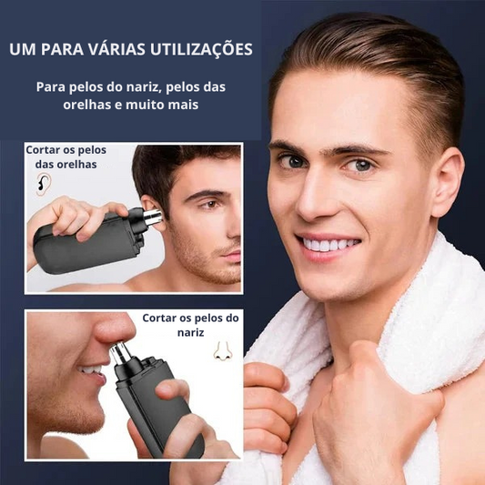 Aparador de pêlos do nariz recarregável e portátil