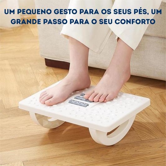Apoio para os pés ergonómico com massagem