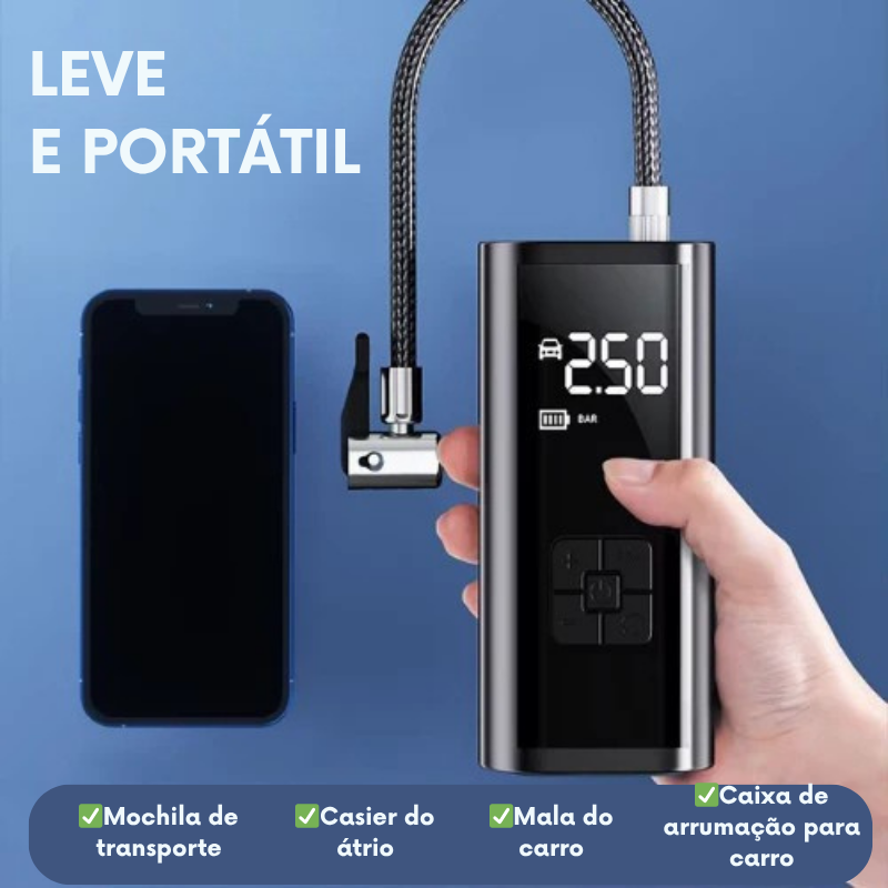 Inflador de pneus portátil