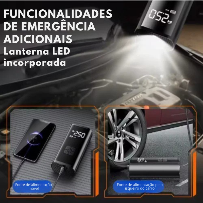 Inflador de pneus portátil