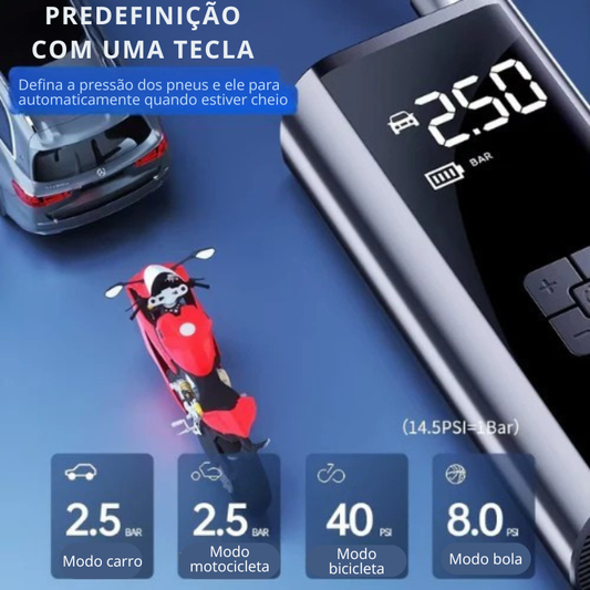 Inflador de pneus portátil