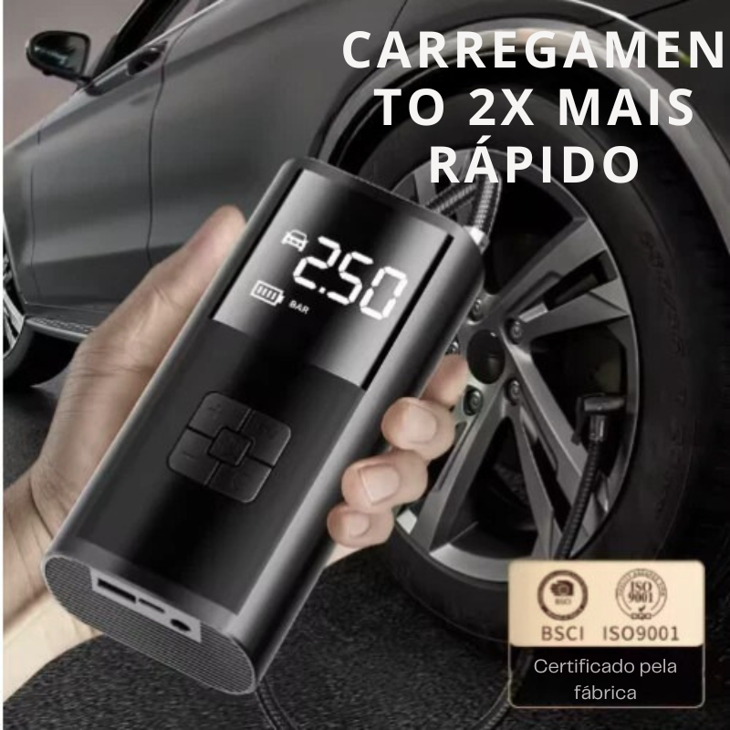 Inflador de pneus portátil
