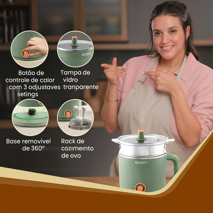 Mini-fogão elétrico portátil multifuncional de 1,5 L