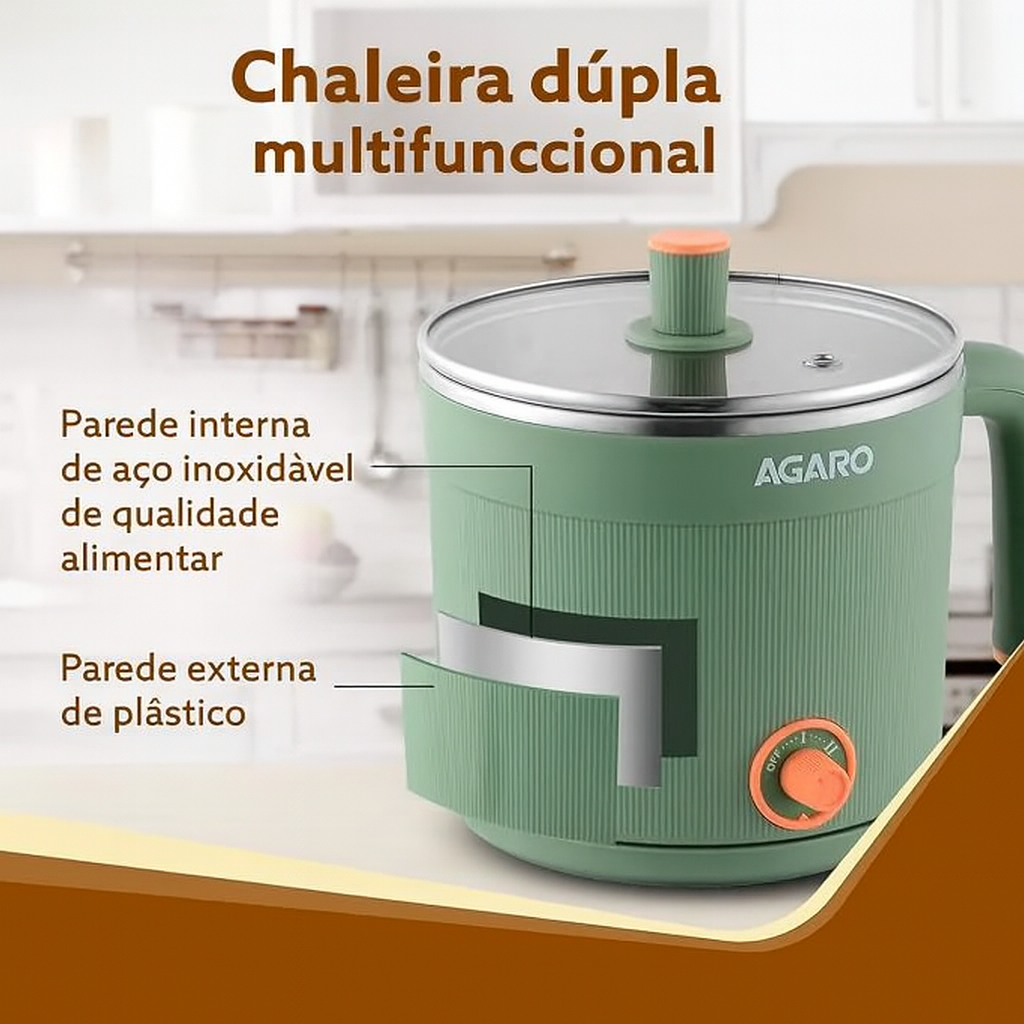 Mini-fogão elétrico portátil multifuncional de 1,5 L
