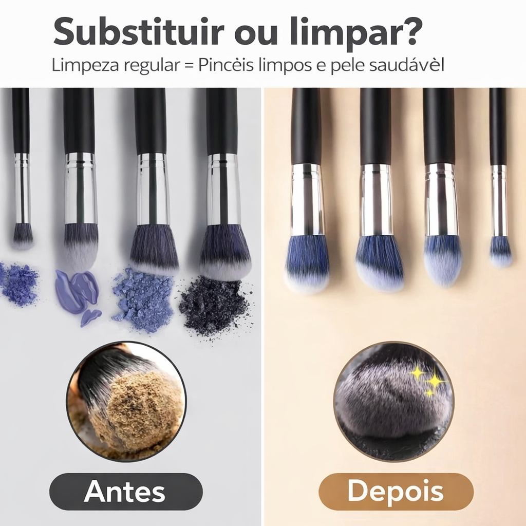 Limpador para pincéis de maquilhagem