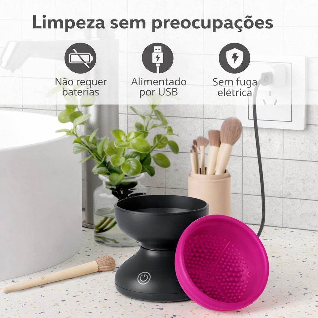 Limpador para pincéis de maquilhagem