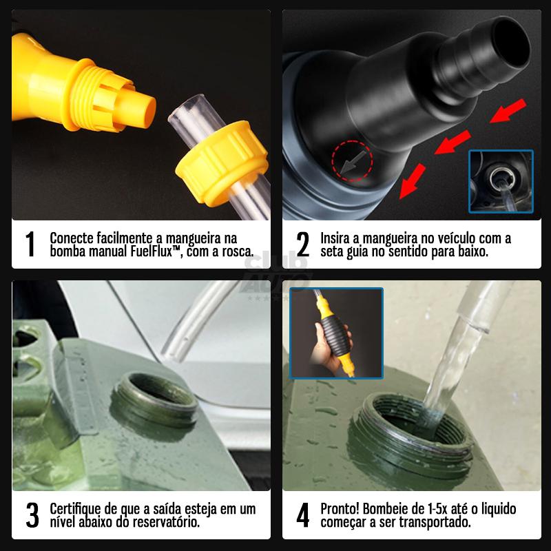 Bomba de Combustível Sucção Manual Universal Portátil