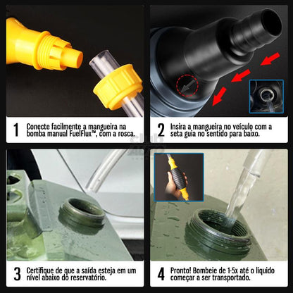 Bomba de Combustível Sucção Manual Universal Portátil