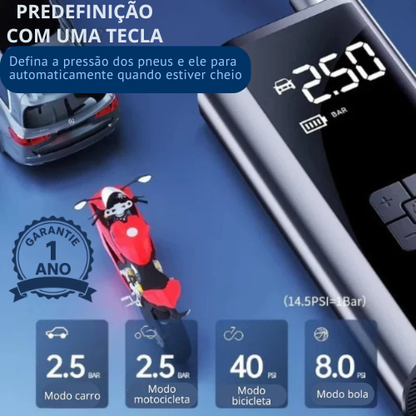 Inflador de pneus portátil