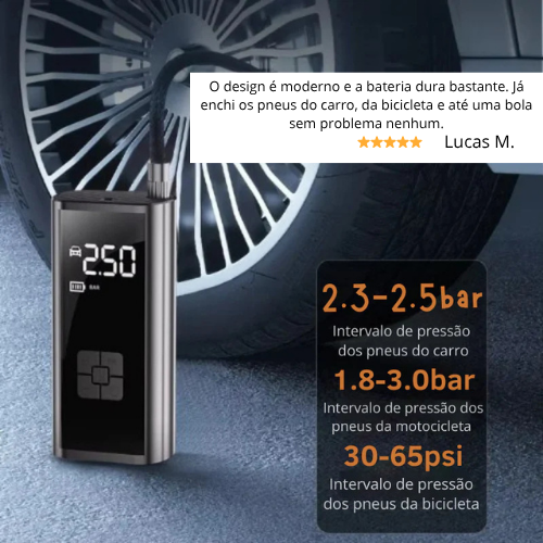 Inflador de pneus portátil