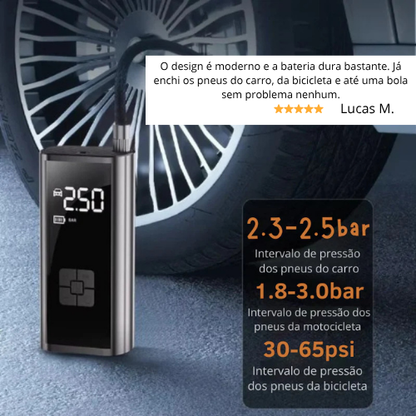 Inflador de pneus portátil