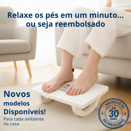 Apoio para os pés ergonómico com massagem