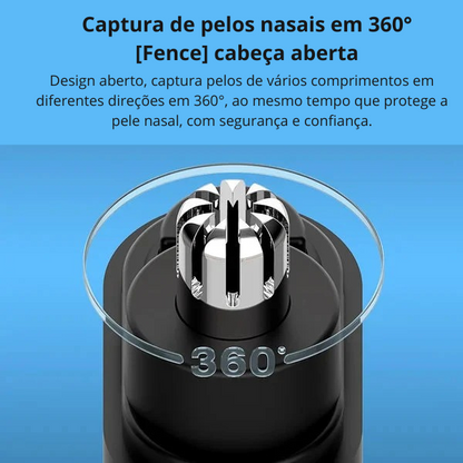 Aparador de pêlos do nariz recarregável e portátil