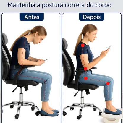 Apoio para os pés ergonómico com massagem