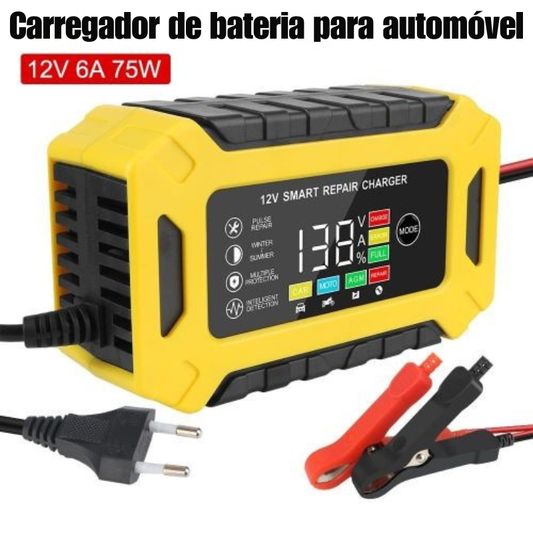 Carregador inteligente, dispositivo de manutenção de bateria seguro e duradouro, versátil, 12 V 6 A