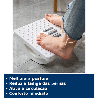 Apoio para os pés ergonómico com massagem
